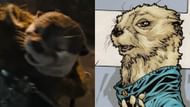 Rocket & Lylla (Images via Marvel Comics and Marvel Studios)